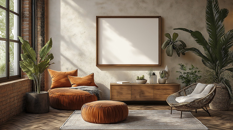 Boho Chic style virtual staging example